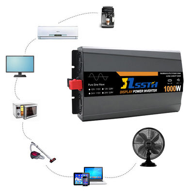 Inversor de potencia de alta frecuencia de 1000W con pantalla LCD DC 12V 24V AC 110V 220V 230V