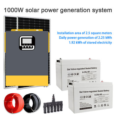 Un buen precio. Sistema de energía solar fuera de la red de 1KW con panel solar de silicio monocristalino para suministro de energía doméstica en línea