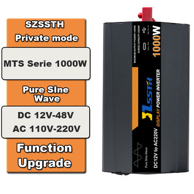 1000w 1kw Inversor de onda senoidal puro DC 12V 24V AC 110V 220V 230V con USB2.4A Tipo C