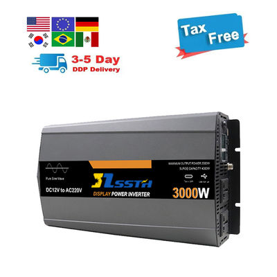 Un buen precio. Invertidor de energía de onda senoidal pura fuera de la red Dc 12V 24V a Ac 220V 230V 3000W personalizado en línea