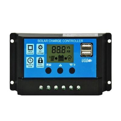 Un buen precio. Controlador de panel solar automático PWM 12v 24v 10a 20a 30Amp con pantalla LCD doble USB en línea