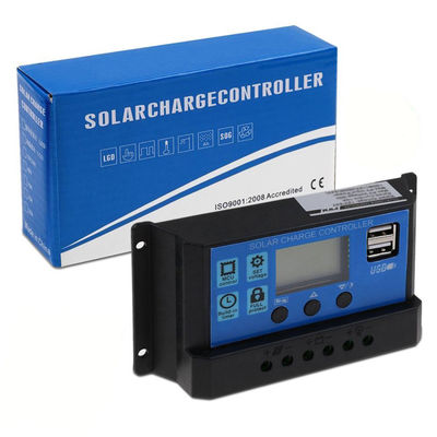 12V 24V 30A 20A 10 Amp PWM Controlador de carga solar 2 USB 5V 2A Control de MCU