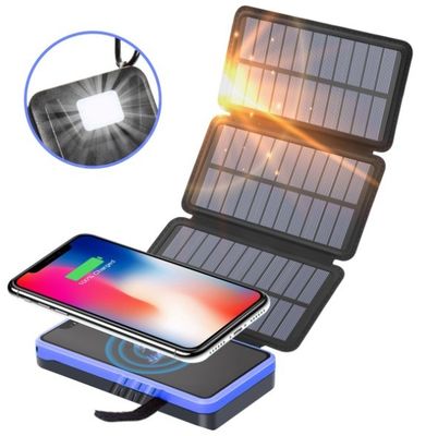 Un buen precio. Banco de energía solar de alta capacidad 50000mah Banco de energía solar plegable con luz LED en línea