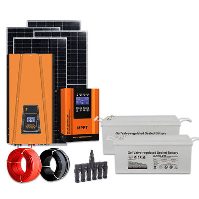 OEM ODM Kit de sistema solar de 3 kW con almacenamiento de baterías y paneles de silicio monocristalino