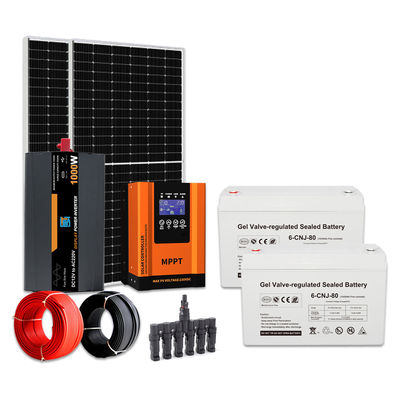 Un buen precio. Sistema de generación de energía solar fuera de la red 1KW Híbrido GEL Batería Energía solar para viviendas en línea