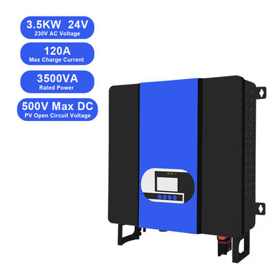 3.5KW 24V a 110V 220V 230V Inversor híbrido todo en uno con controlador solar MPPT y comunicación WiFi / GPRS