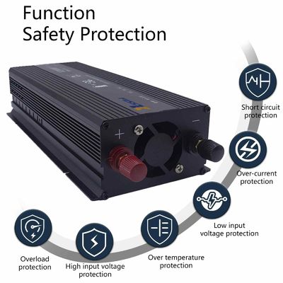 Inversor de corriente portátil de 1200W 12V/24V CC a 110V/220V CA para acampada y emergencias de onda sinusoidal pura