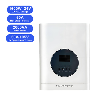 Un buen precio. 1.6KW 24V Inversor solar fuera de la red. 80A cargador MPPT. Pura onda senoidal. en línea
