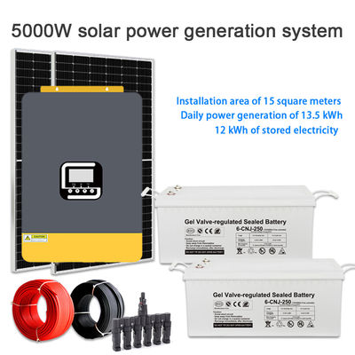 Un buen precio. Sistema de energía solar para el hogar de alta eficiencia de 5KW Kit de paneles híbridos fuera de la red de 5000W en línea