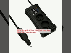 Invertidor de potencia para automóviles de 200W portátil de 12V a 110V 220V